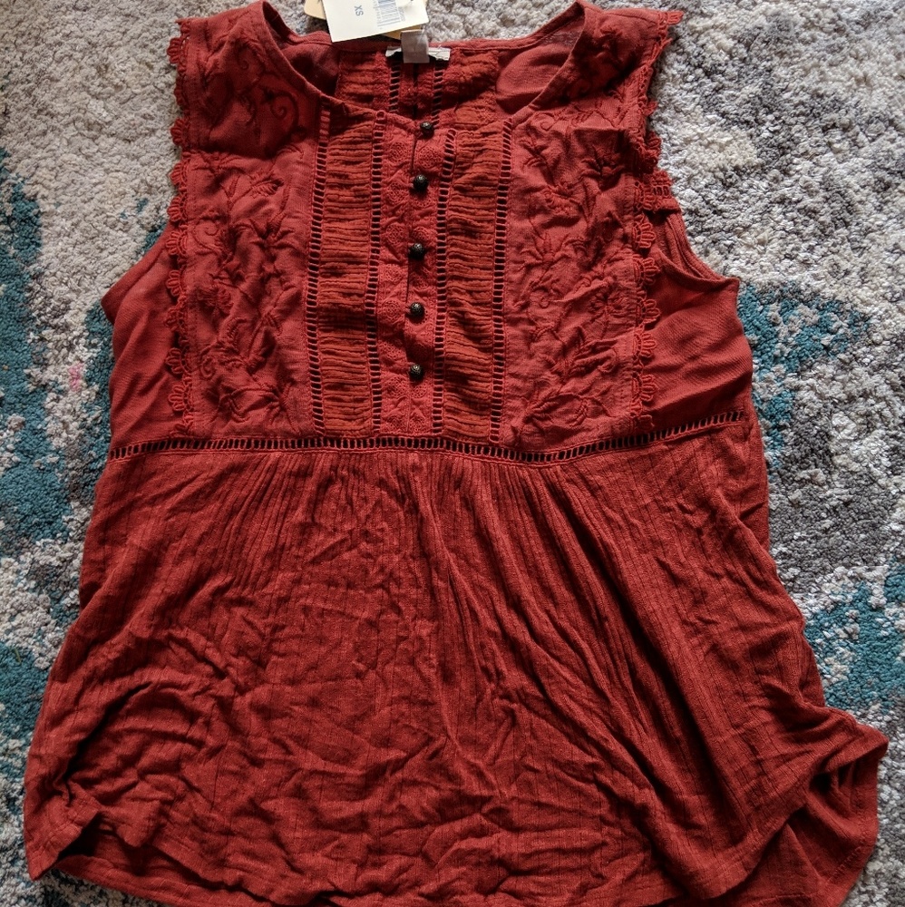 Burnt Orange Lucky Brand Sleeveless Top